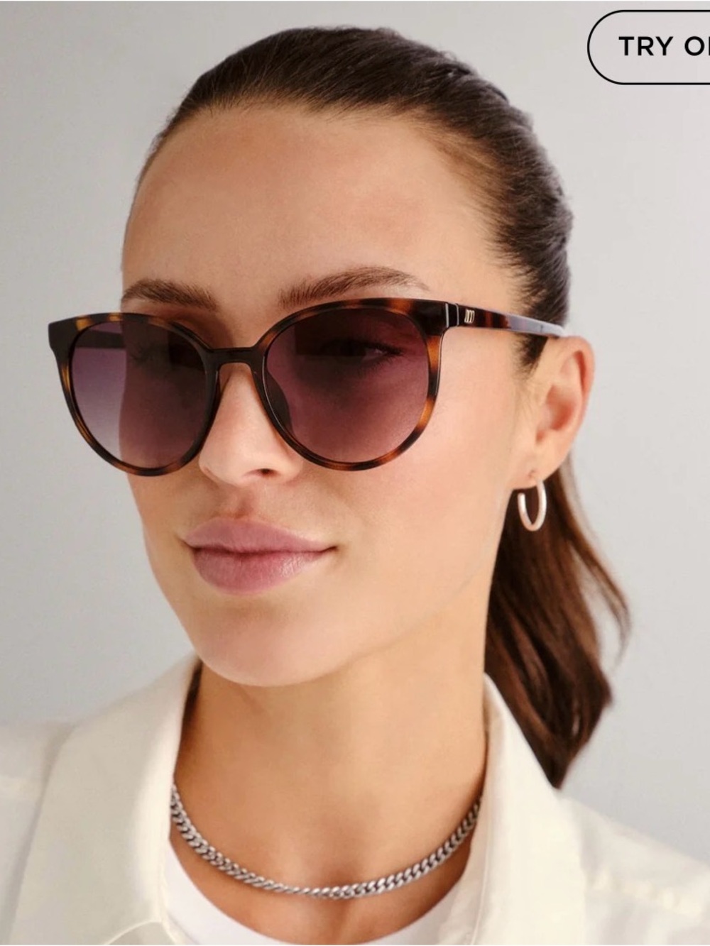 Le specs Armada Tortoiseshell Round Sunglasses - Brown Gradient Lenses